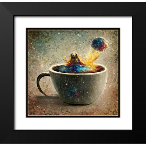 Astro Cruise 19 - A Cup of Coffee Black Modern Wood Framed Art Print with Double Matting by Heine, Ben