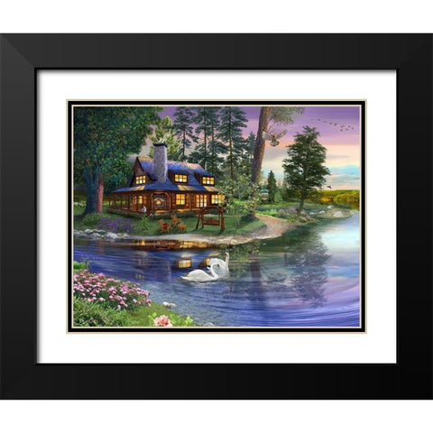 Stillness Black Modern Wood Framed Art Print with Double Matting by Bigelow Illustrations- Exclusive