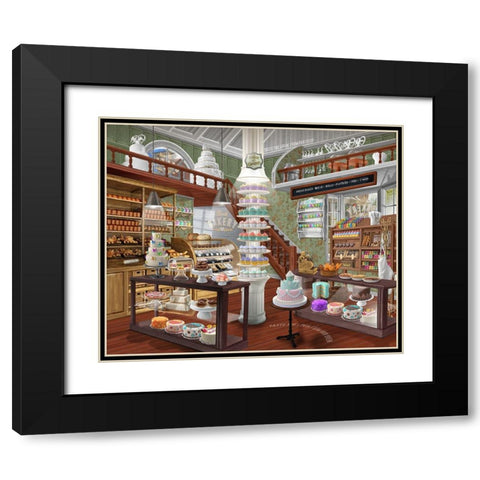 Best Bakery Black Modern Wood Framed Art Print with Double Matting by Bigelow Illustrations- Exclusive