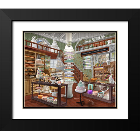 Best Bakery Black Modern Wood Framed Art Print with Double Matting by Bigelow Illustrations- Exclusive