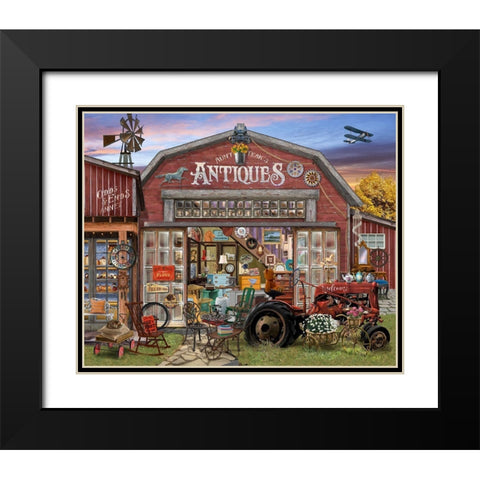 Aunt Teaks Antique Store Black Modern Wood Framed Art Print with Double Matting by Bigelow Illustrations- Exclusive