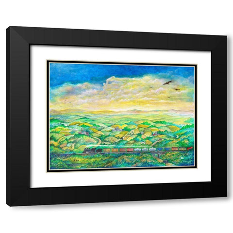 Cross Country Black Modern Wood Framed Art Print with Double Matting by Bell, Bill