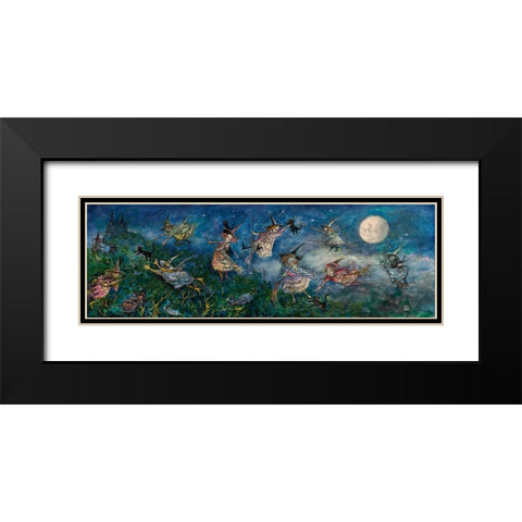 Cat Catchers Black Modern Wood Framed Art Print with Double Matting by Bell, Bill