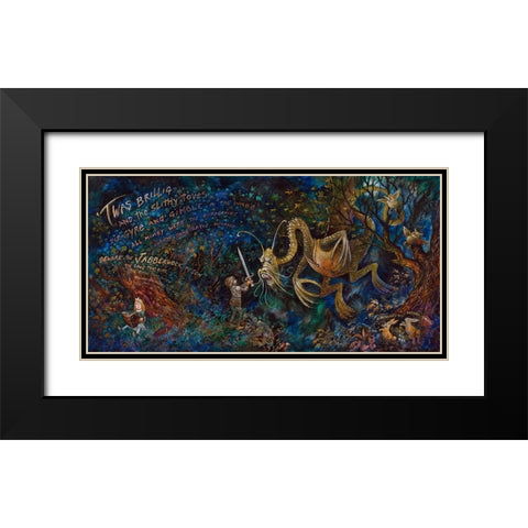 Jabberwocky Black Modern Wood Framed Art Print with Double Matting by Bell, Bill