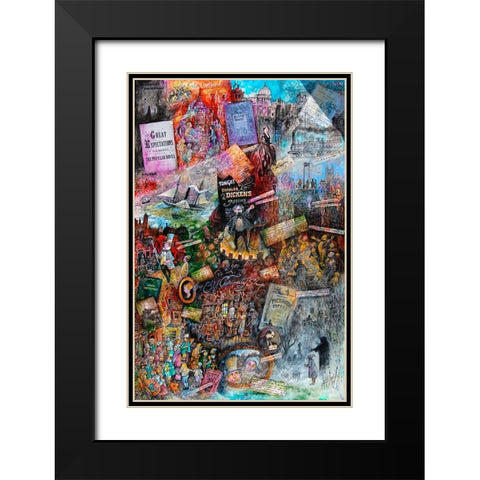 Dickens Black Modern Wood Framed Art Print with Double Matting by Bell, Bill