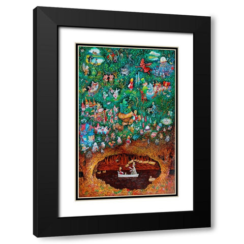 There Once Was A Girl Named Alice Black Modern Wood Framed Art Print with Double Matting by Bell, Bill