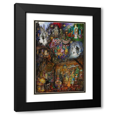 A Christmas Carol Black Modern Wood Framed Art Print with Double Matting by Bell, Bill