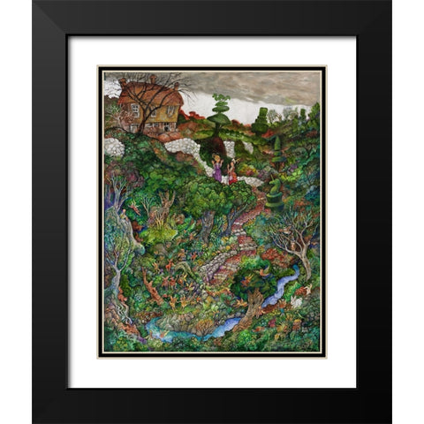 There are fairies at the bottom of my garden! Black Modern Wood Framed Art Print with Double Matting by Bell, Bill