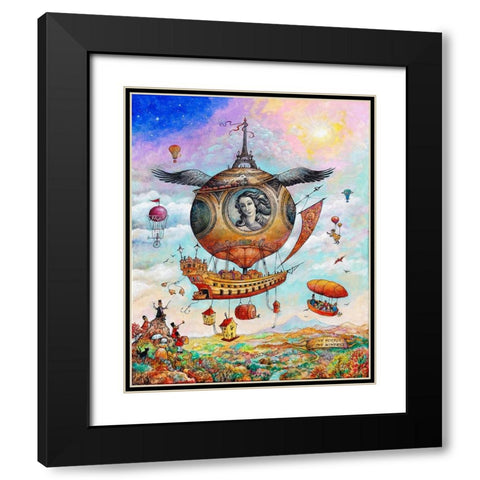 Voyage of the Minerva Black Modern Wood Framed Art Print with Double Matting by Bell, Bill