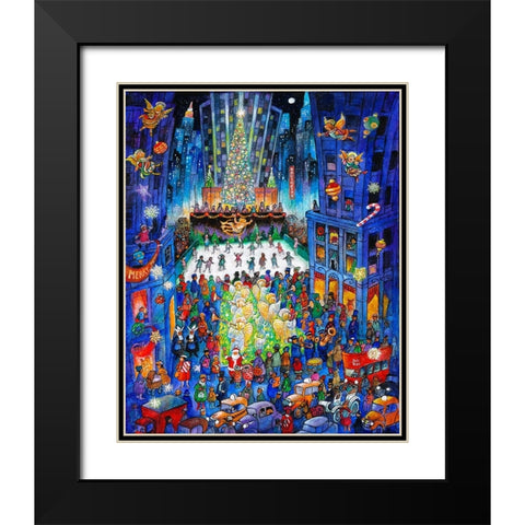 Skating At Rockefeller  Black Modern Wood Framed Art Print with Double Matting by Bell, Bill