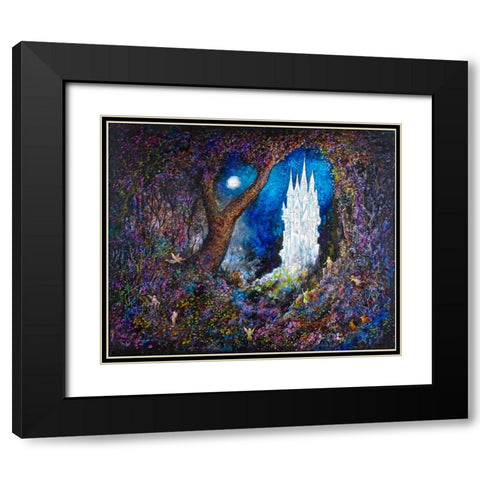 The Fairie Castle Black Modern Wood Framed Art Print with Double Matting by Bell, Bill