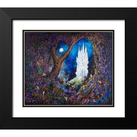 The Fairie Castle Black Modern Wood Framed Art Print with Double Matting by Bell, Bill