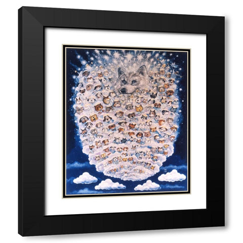 Dog Heaven Black Modern Wood Framed Art Print with Double Matting by Bell, Bill