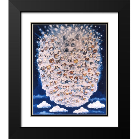Dog Heaven Black Modern Wood Framed Art Print with Double Matting by Bell, Bill