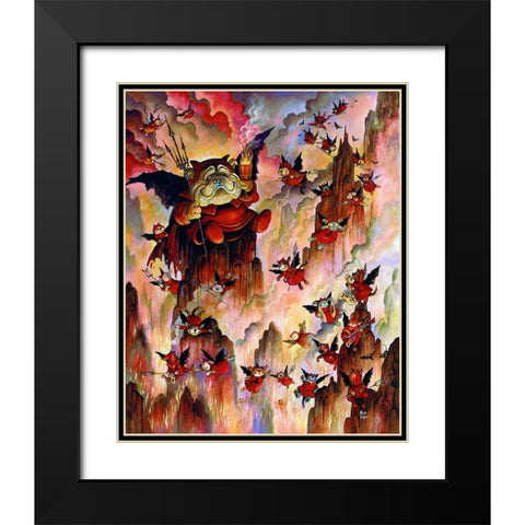 Devil Dogs Black Modern Wood Framed Art Print with Double Matting by Bell, Bill