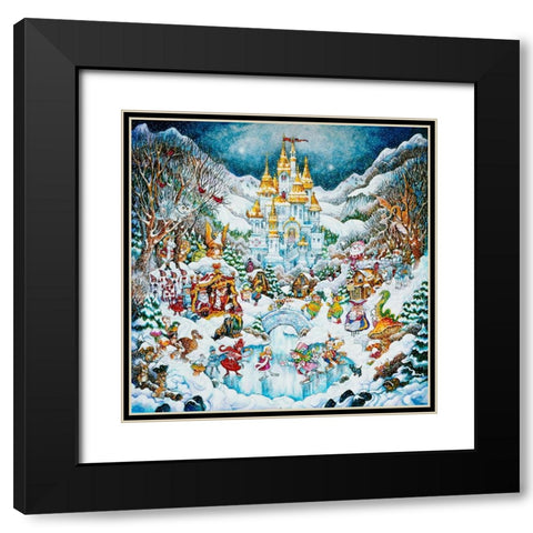 Winter Wonderland Black Modern Wood Framed Art Print with Double Matting by Bell, Bill