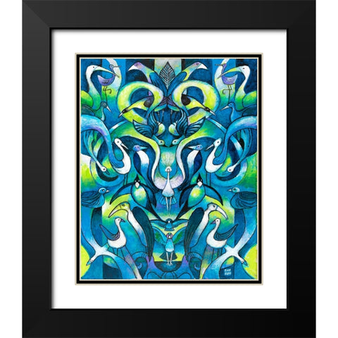 Birds of a Feather Black Modern Wood Framed Art Print with Double Matting by Bell, Bill