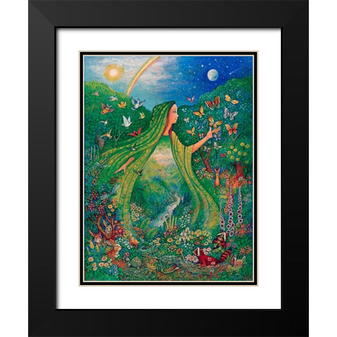Mother Nature Black Modern Wood Framed Art Print with Double Matting by Bell, Bill
