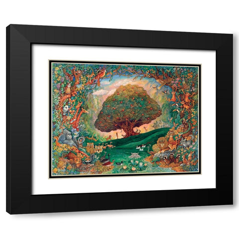 Tree of Knowledge 2 Black Modern Wood Framed Art Print with Double Matting by Bell, Bill