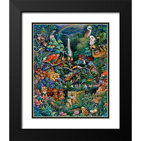Rainbow Rainforest Black Modern Wood Framed Art Print with Double Matting by Bell, Bill