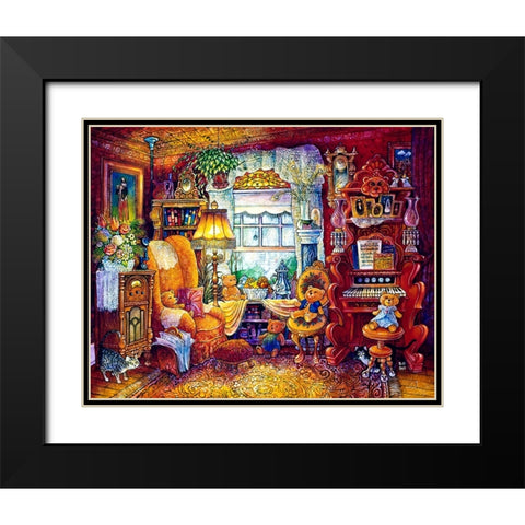 Teddy Bears Black Modern Wood Framed Art Print with Double Matting by Bell, Bill