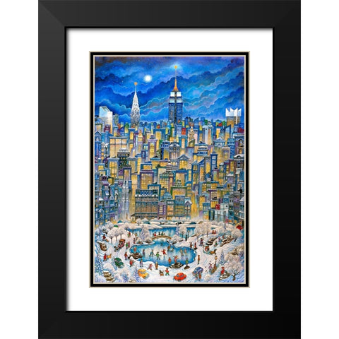 Manhattan Black Modern Wood Framed Art Print with Double Matting by Bell, Bill