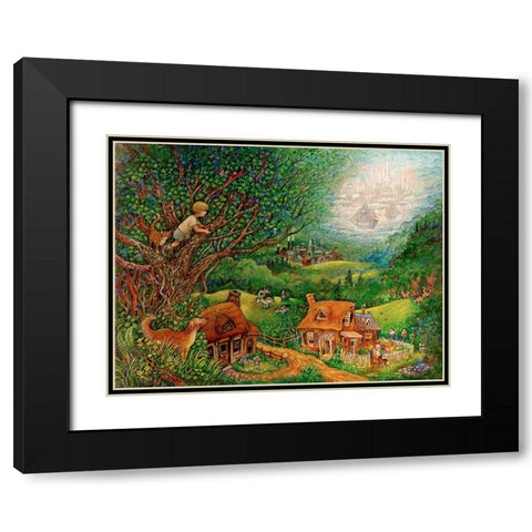 Far Away Black Modern Wood Framed Art Print with Double Matting by Bell, Bill