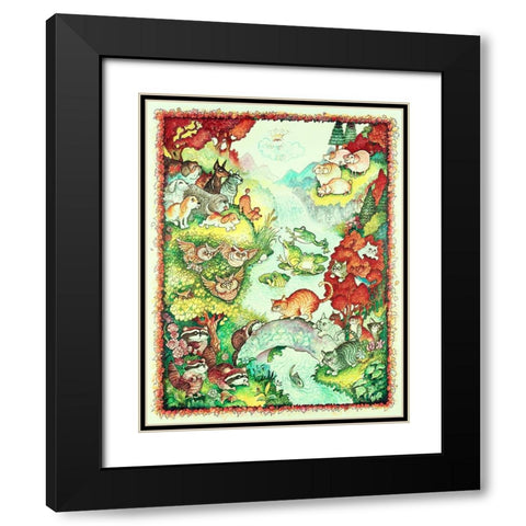 Raccoons and Rats Black Modern Wood Framed Art Print with Double Matting by Bell, Bill
