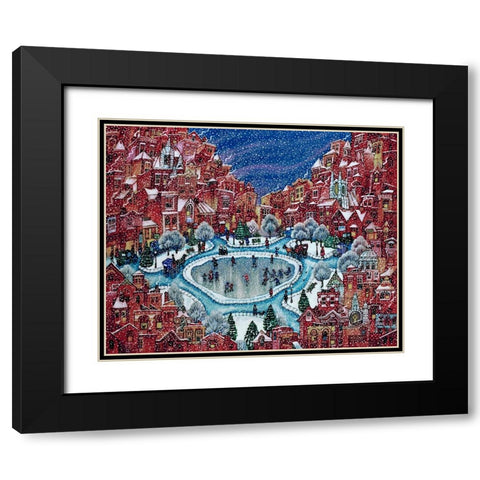 Snow CIty B Black Modern Wood Framed Art Print with Double Matting by Bell, Bill
