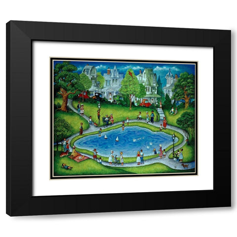 The Park Black Modern Wood Framed Art Print with Double Matting by Bell, Bill