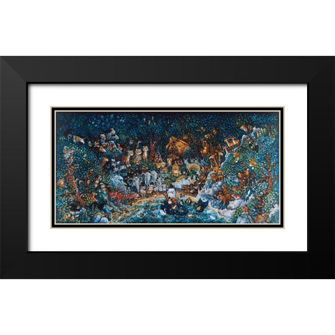 Noahs Dilemma Long Black Modern Wood Framed Art Print with Double Matting by Bell, Bill