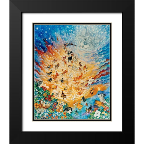 Creation of Dogs Black Modern Wood Framed Art Print with Double Matting by Bell, Bill