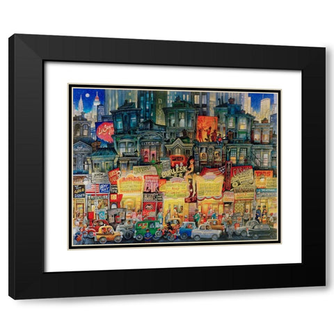 42 Street Black Modern Wood Framed Art Print with Double Matting by Bell, Bill
