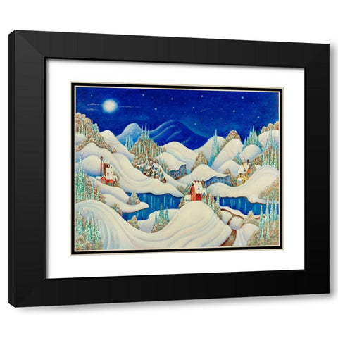 Marshmellow Snow Black Modern Wood Framed Art Print with Double Matting by Bell, Bill