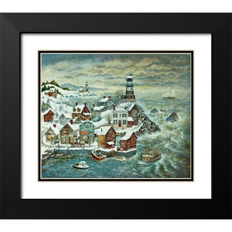 Northern Lights Black Modern Wood Framed Art Print with Double Matting by Bell, Bill