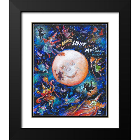 And Dance By The Light Of The Moon Black Modern Wood Framed Art Print with Double Matting by Bell, Bill