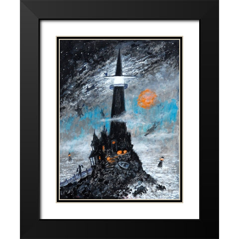 Witches Light Black Modern Wood Framed Art Print with Double Matting by Bell, Bill