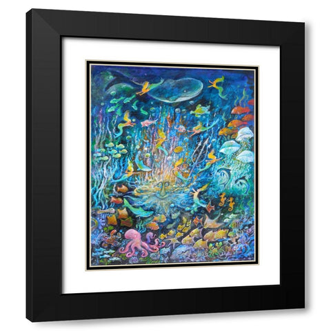 Neptunes World Black Modern Wood Framed Art Print with Double Matting by Bell, Bill