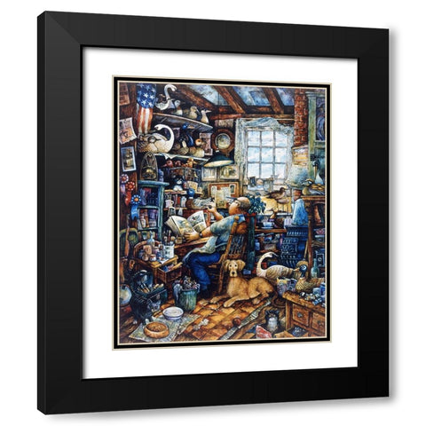 Birdman  Black Modern Wood Framed Art Print with Double Matting by Bell, Bill