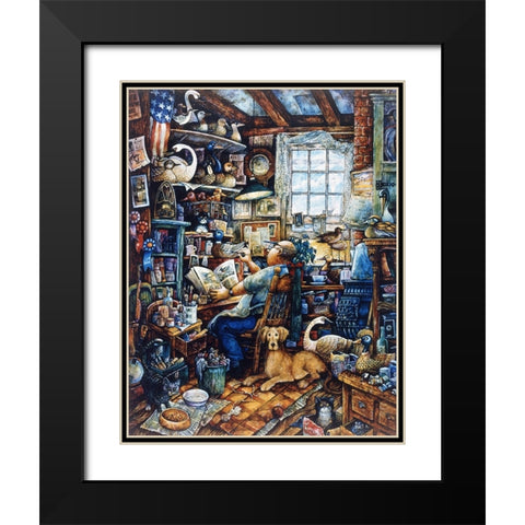 Birdman  Black Modern Wood Framed Art Print with Double Matting by Bell, Bill