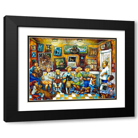 Visit To The Vet Black Modern Wood Framed Art Print with Double Matting by Bell, Bill