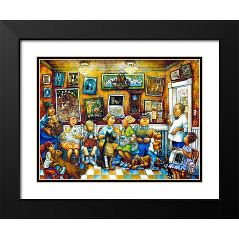 Visit To The Vet Black Modern Wood Framed Art Print with Double Matting by Bell, Bill