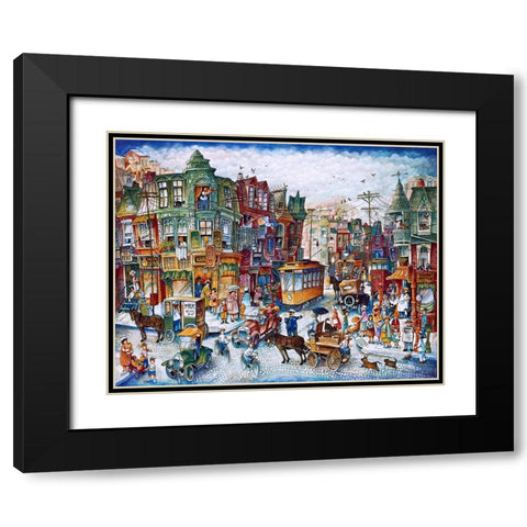 St. Lawrence Blvd (Montreal) Black Modern Wood Framed Art Print with Double Matting by Bell, Bill