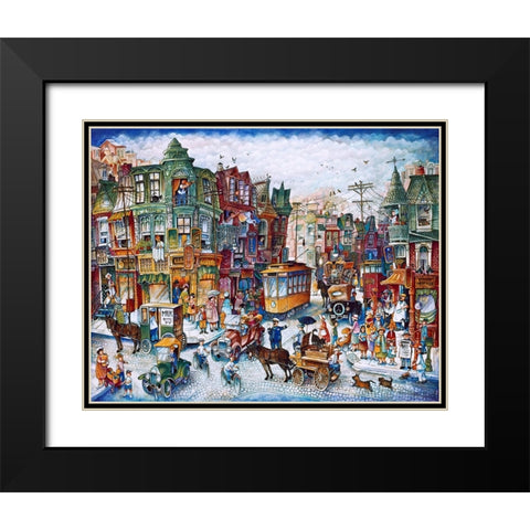 St. Lawrence Blvd (Montreal) Black Modern Wood Framed Art Print with Double Matting by Bell, Bill