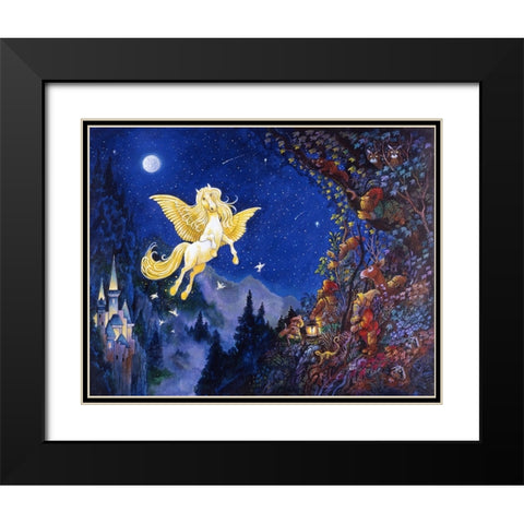 Flight Of Pegasus Black Modern Wood Framed Art Print with Double Matting by Bell, Bill