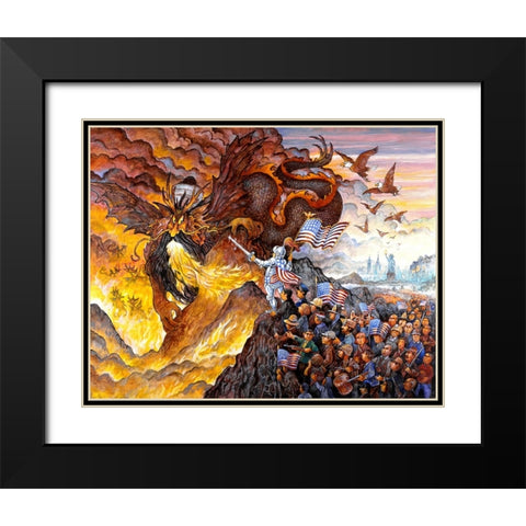Fight For Freedom Black Modern Wood Framed Art Print with Double Matting by Bell, Bill