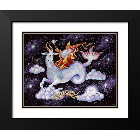 Capricorn Black Modern Wood Framed Art Print with Double Matting by Bell, Bill