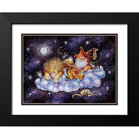 Leo Black Modern Wood Framed Art Print with Double Matting by Bell, Bill