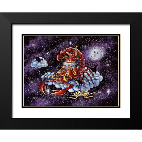 Scorpio Black Modern Wood Framed Art Print with Double Matting by Bell, Bill