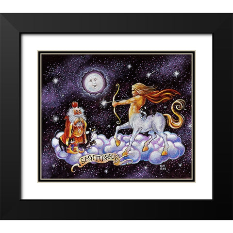 Sagittarius Black Modern Wood Framed Art Print with Double Matting by Bell, Bill